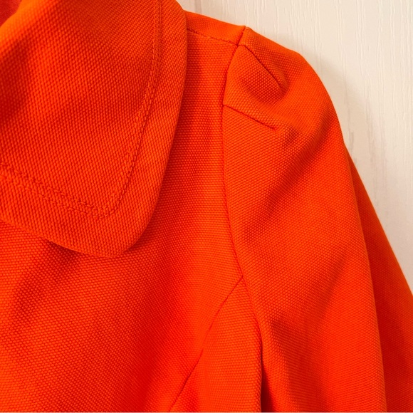 Zara Women's Basic Cropped Jacket Bold Stylish Orange 100% Heavy Cotton Size S - Picture 11 of 17